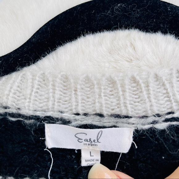 Easel Los Angeles Striped Bohemian Casual Sweater Size Large - Picture 8 of 16